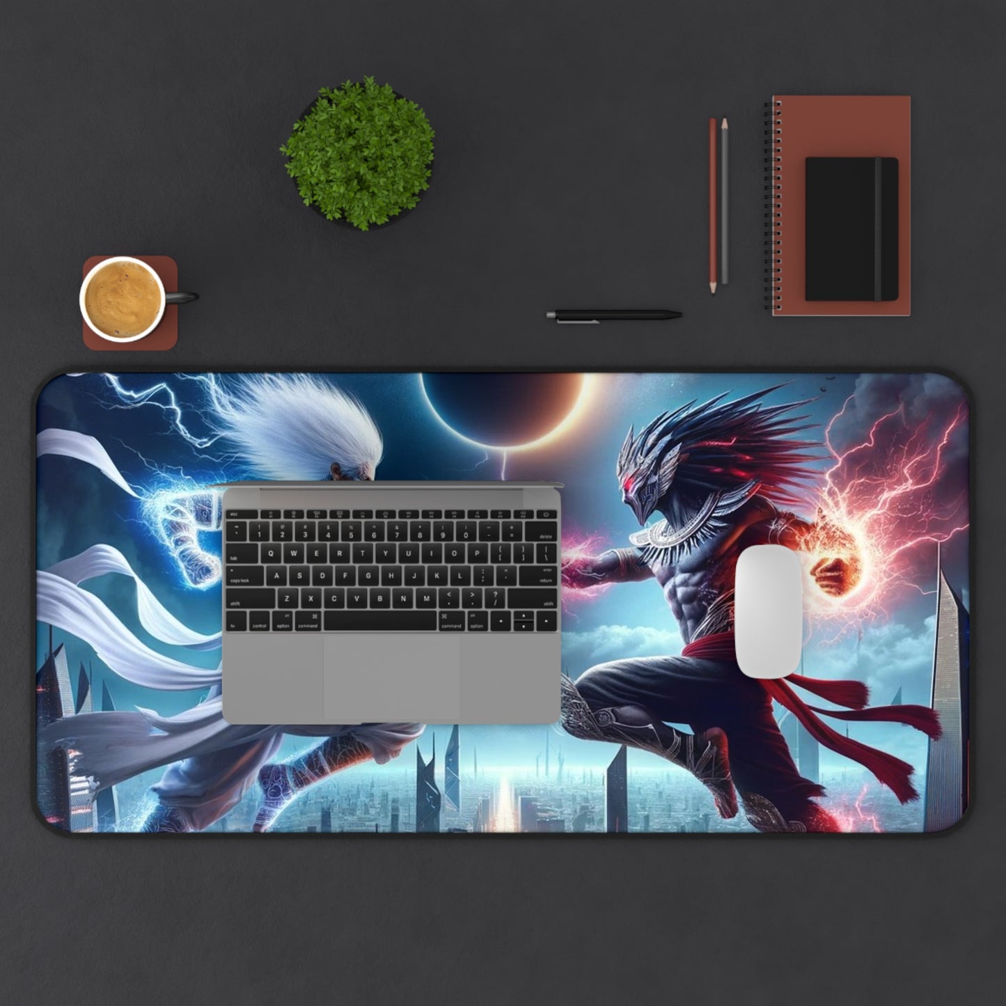 The Divine Duel II Desk Mat – Elevate Your Workspace, Ignite Your Creativity