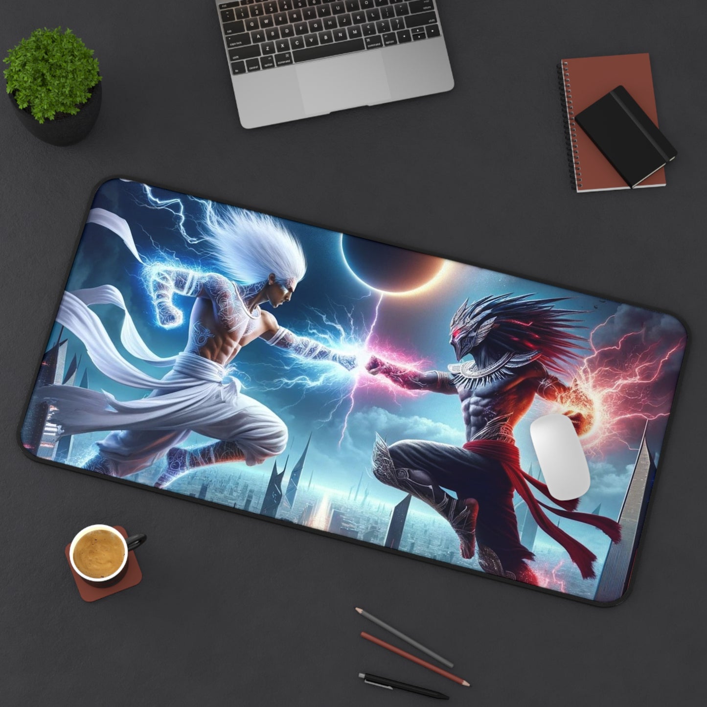 The Divine Duel II Desk Mat – Elevate Your Workspace, Ignite Your Creativity