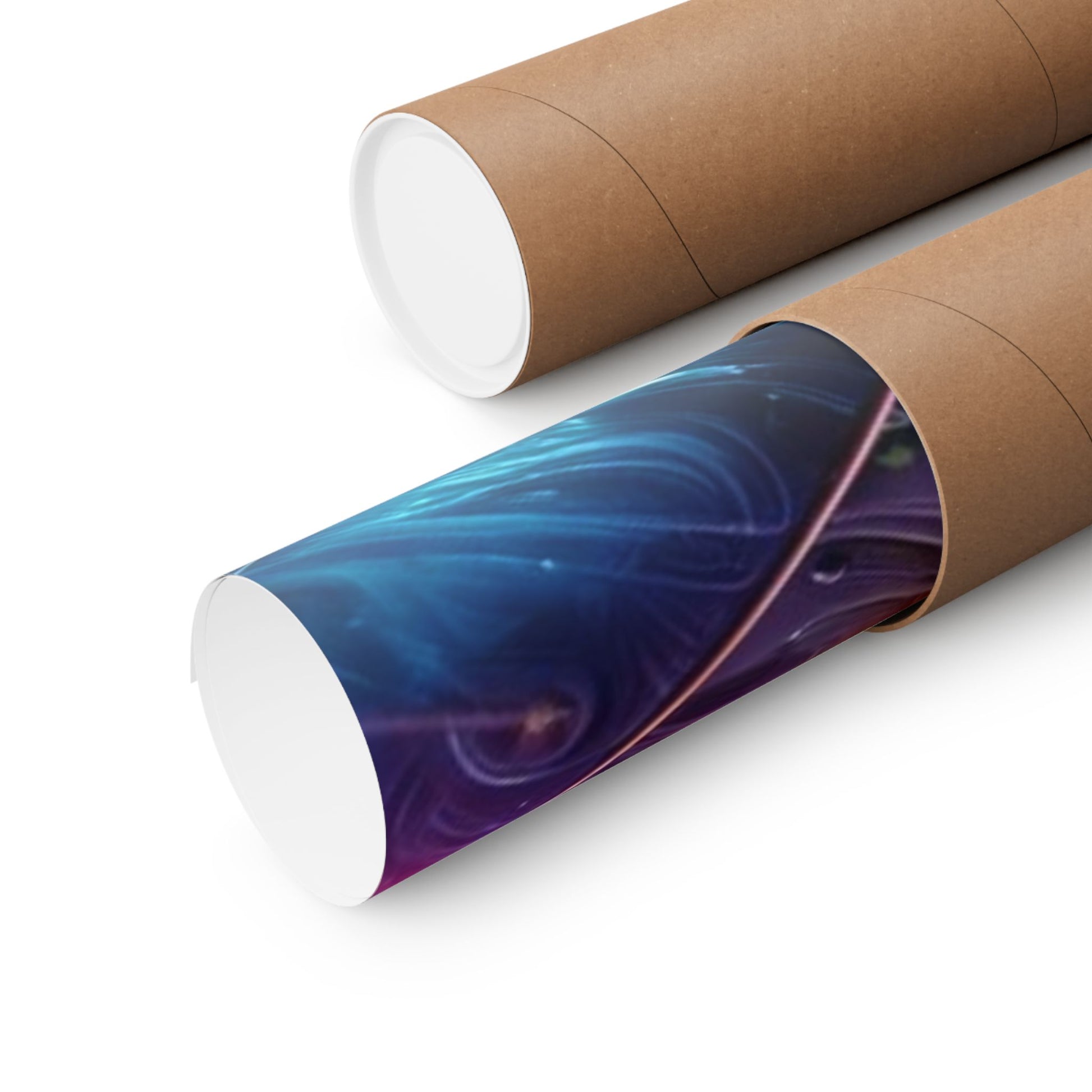 The Dimensional Sun Poster securely rolled in a protective mailing tube for safe and crease-free shipping.