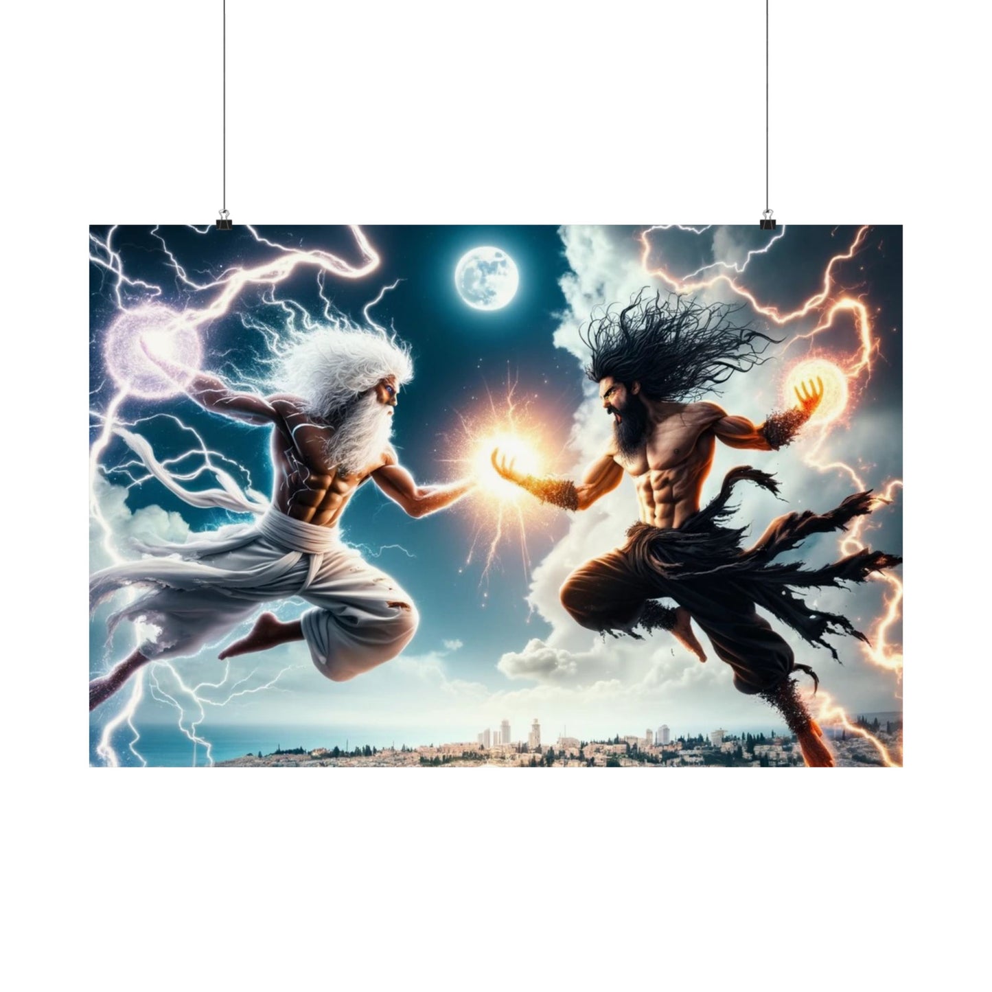 The Divine Duel III Poster – a striking battle-themed wall art piece, perfect for home or office decor.