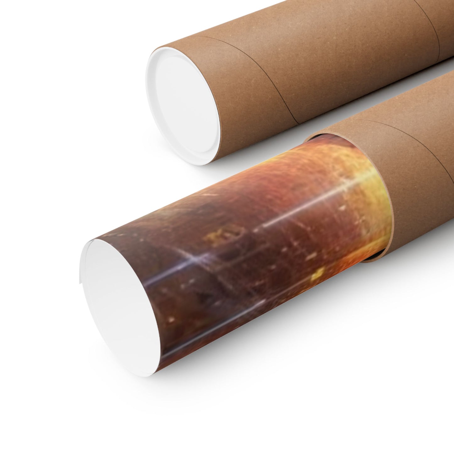 The Galactic Event Poster securely rolled in a protective mailing tube for safe shipping and delivery.