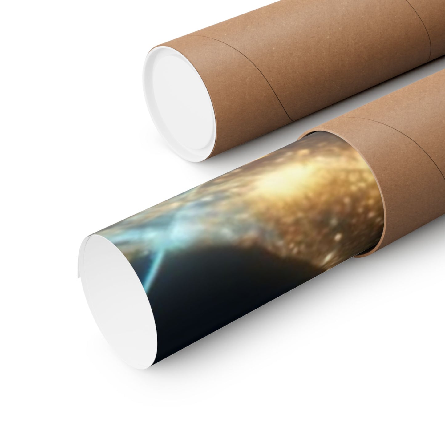 Galactic Guest II Poster securely rolled in a protective mailing tube for safe shipping and damage-free delivery.