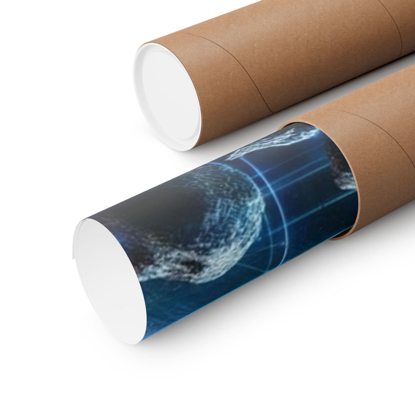 The Galactic Guest I Poster securely rolled in a protective mailing tube for safe shipping and damage-free delivery.