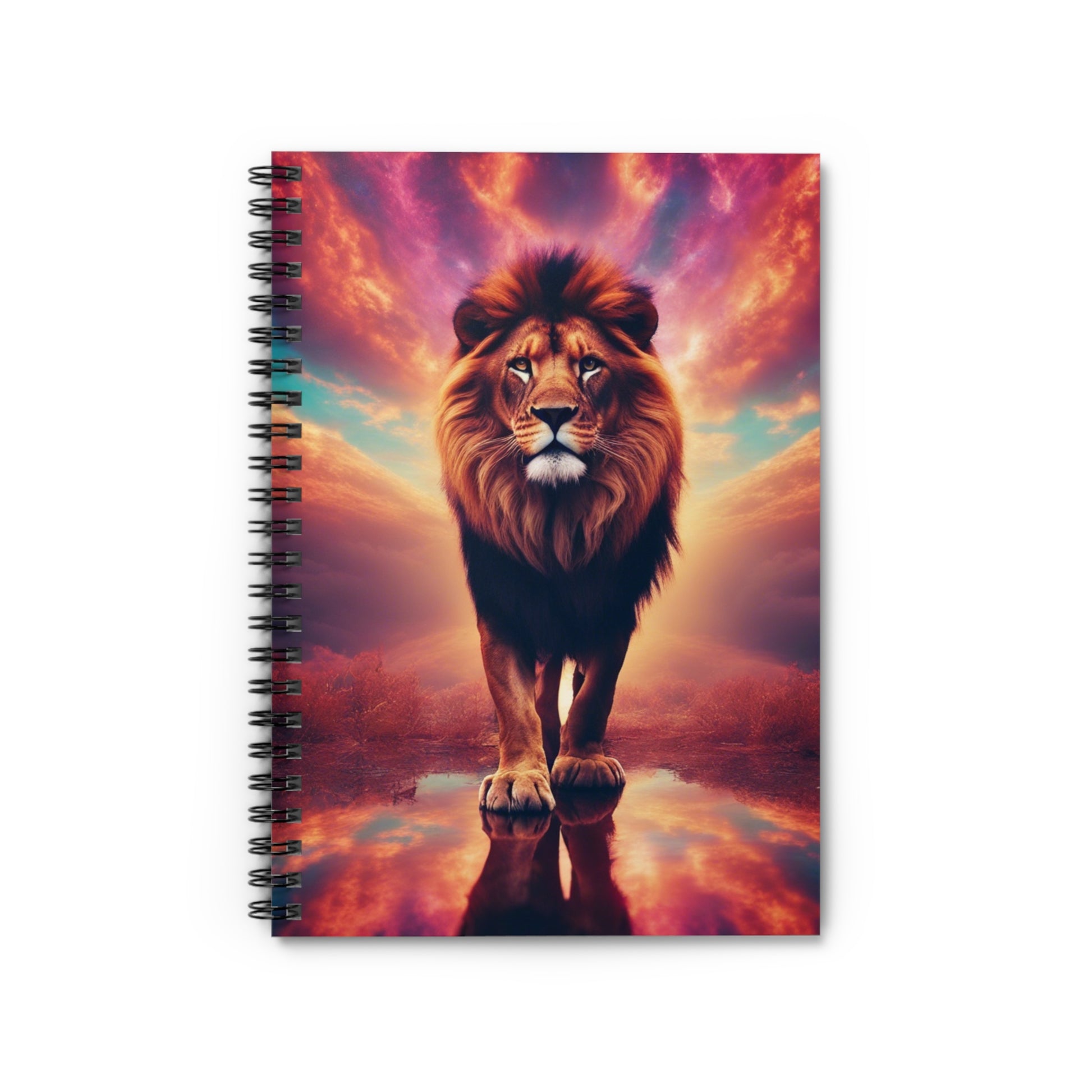 The Lone Lion Majesty Notebook featuring a bold lion cover design, inspiring strength and creativity.