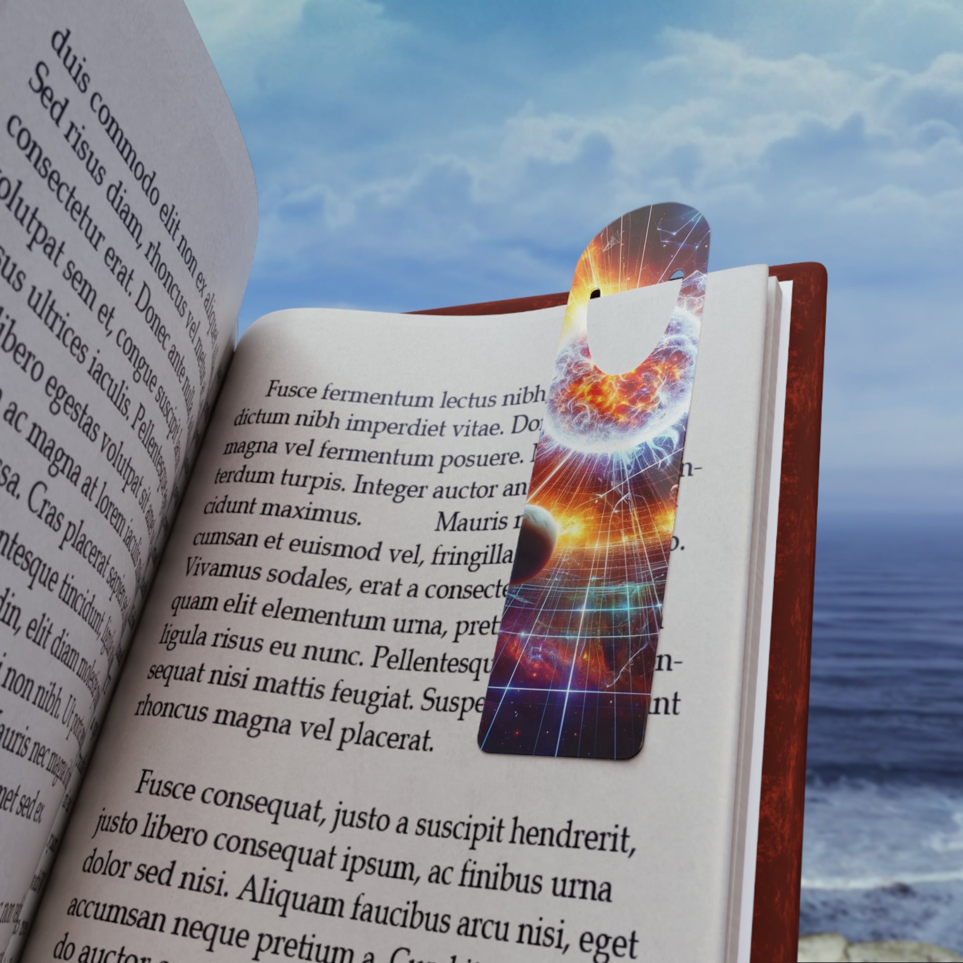 Sirius Star Bookmark placed in a book, marking the page with its elegant celestial design.