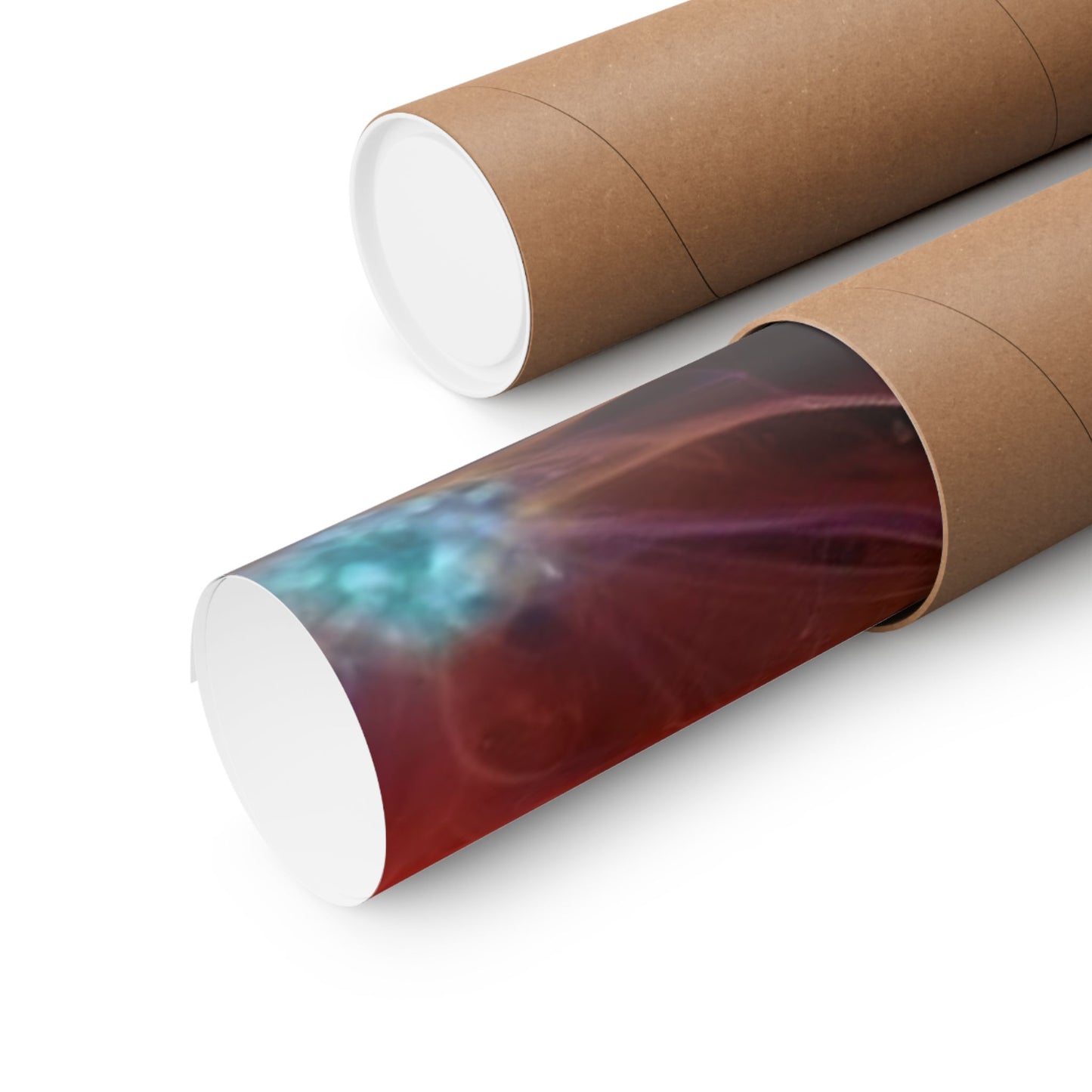 The Solar System Poster securely rolled in a protective mailing tube for safe shipping and damage-free delivery.