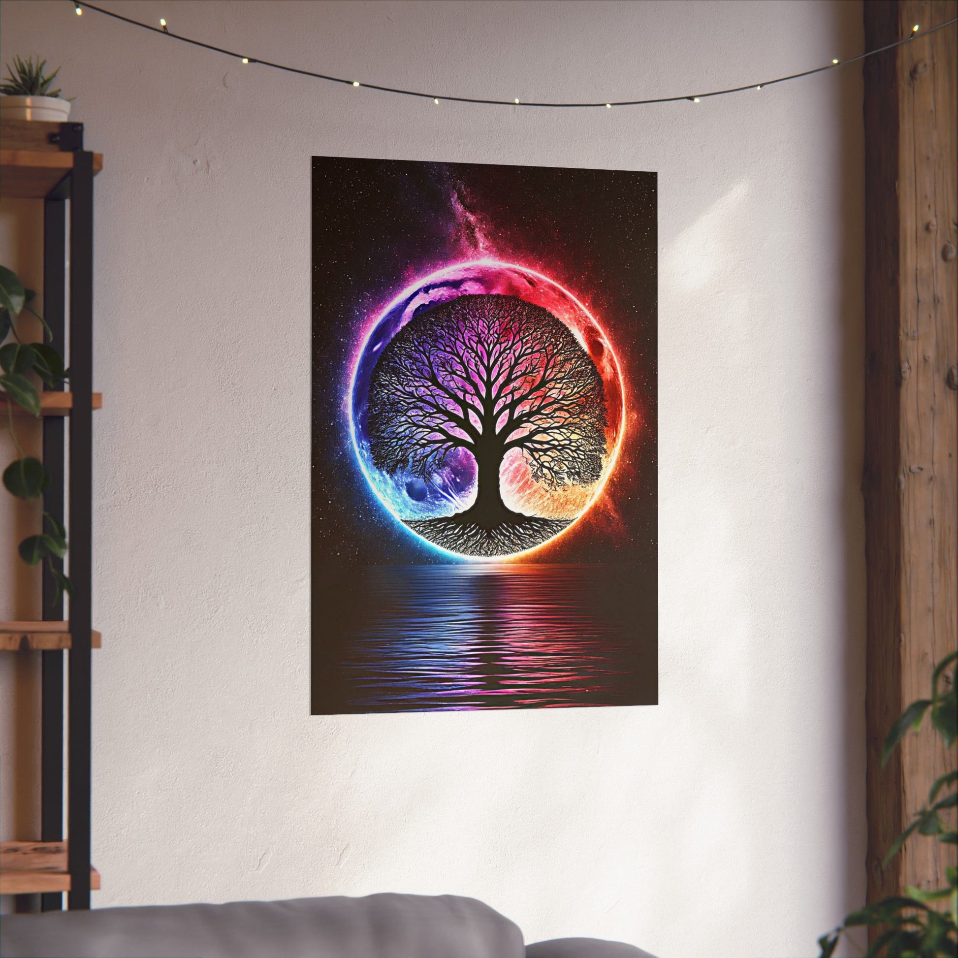 The Spiritual Sanctuary Poster hung on a neutral wall, radiating peace and spiritual energy as a statement decor piece.