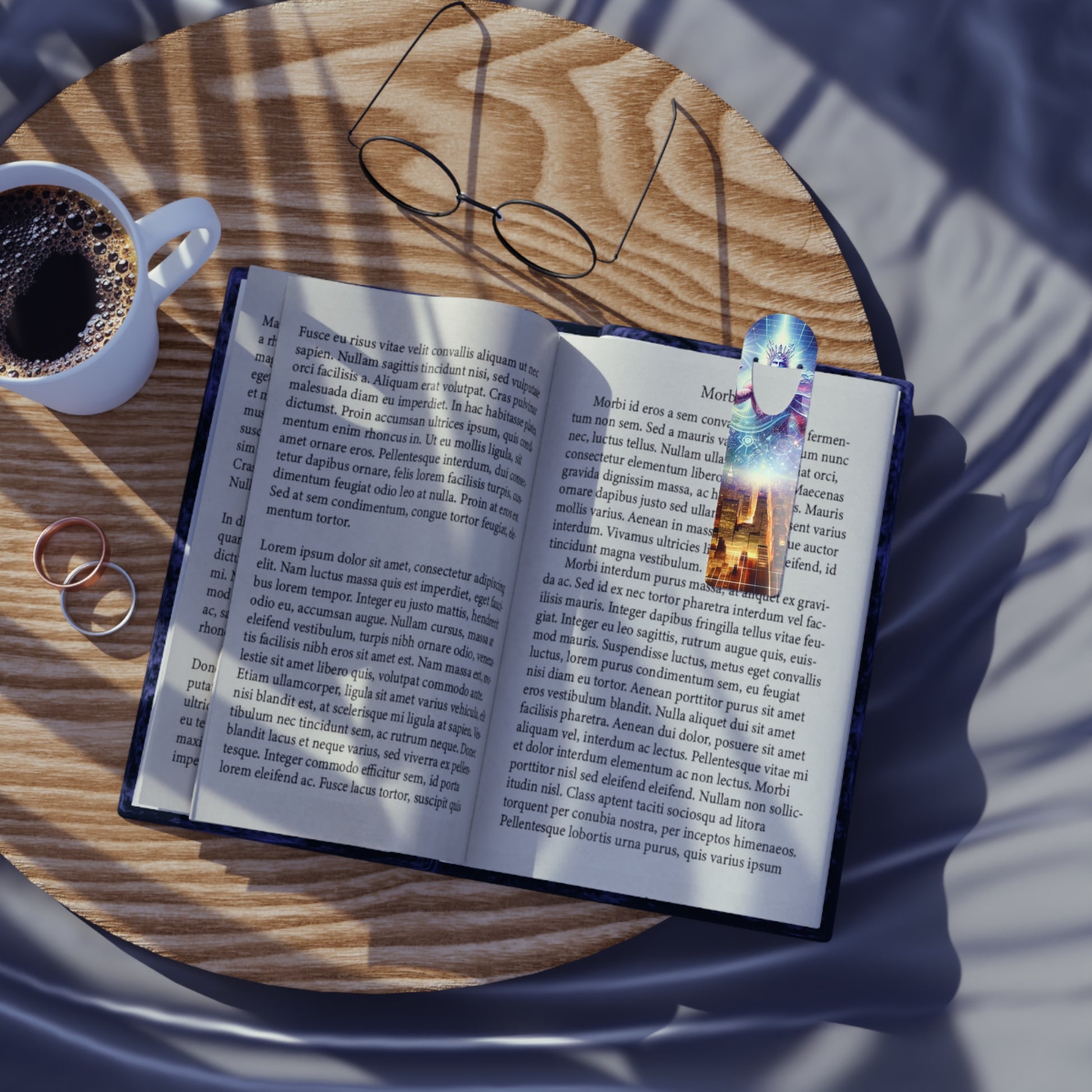 The Awakening Bookmark resting on a book atop a desk, a perfect literary gift for readers and writers.