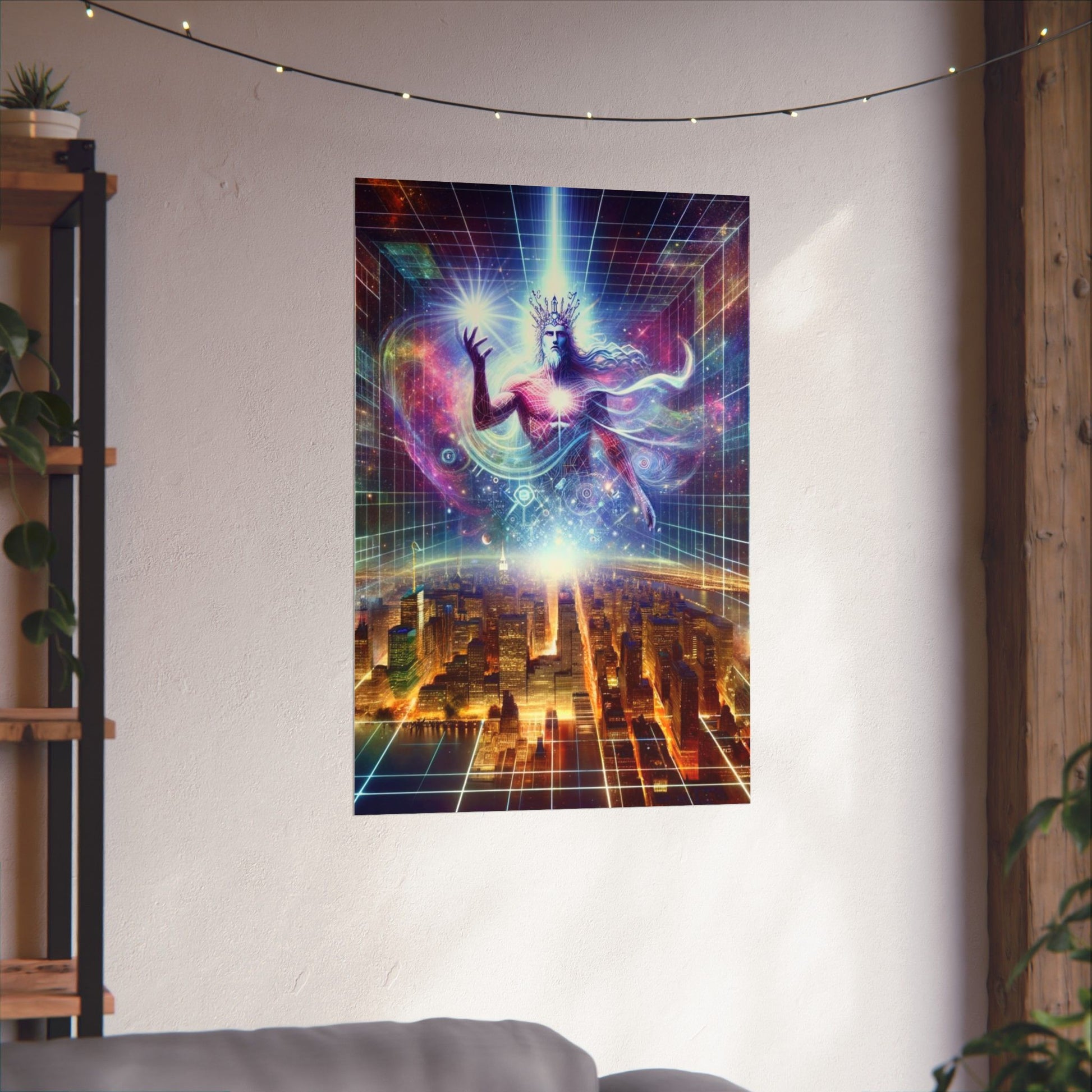 The Awakening Poster hung on a wall, symbolizing transformation and mindfulness, perfect for spiritual decor lovers.