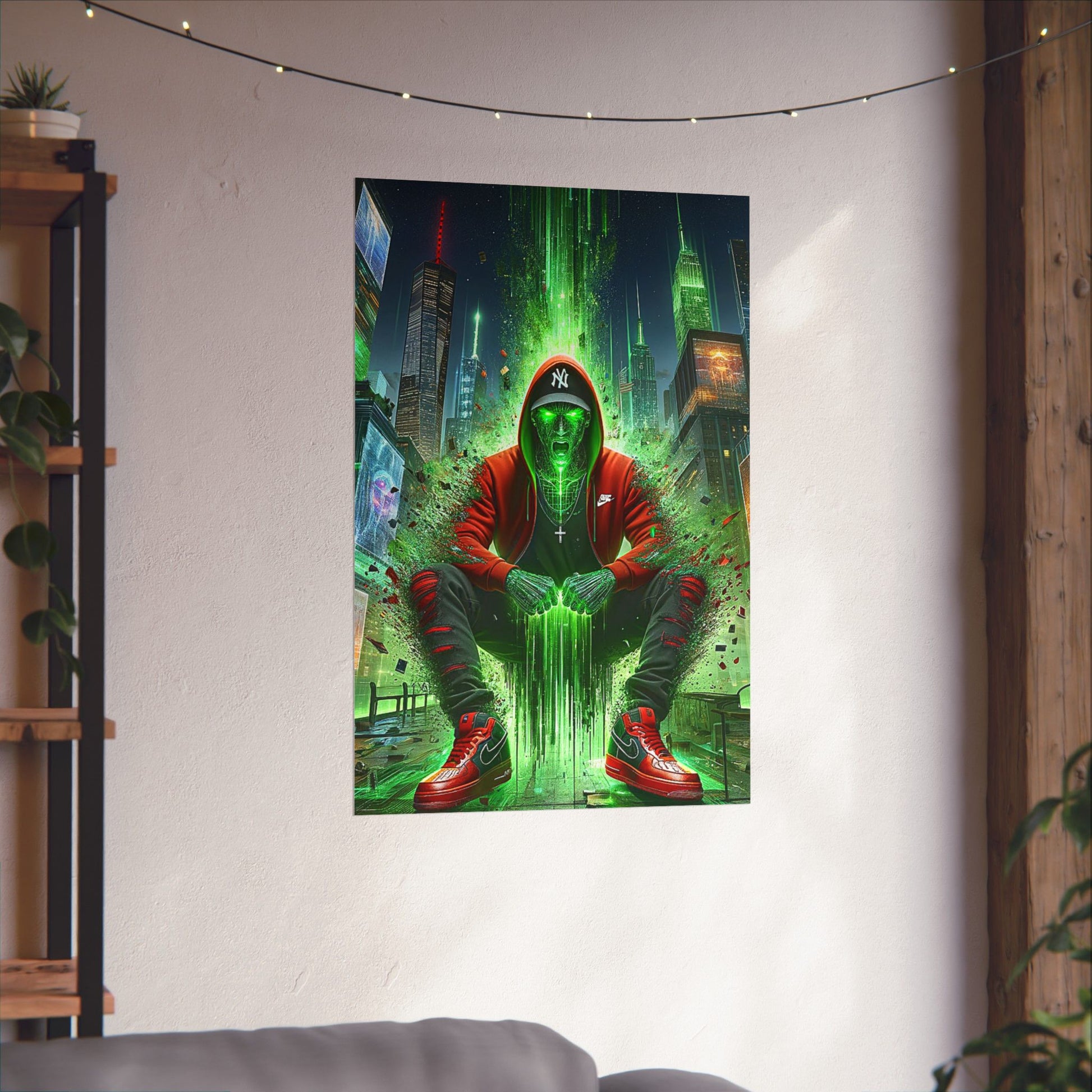 The Breakthrough Poster hung on a feature wall, making a bold statement with its powerful artistic design.