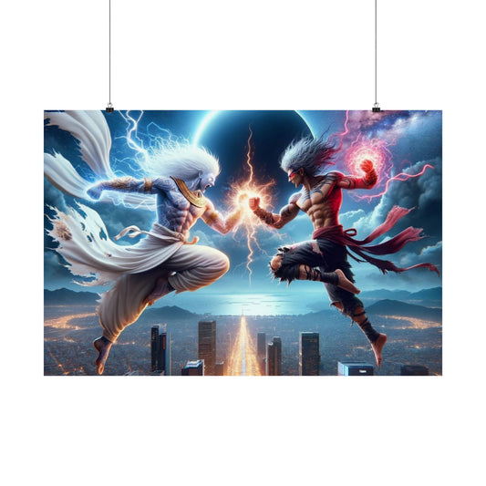 The Ultimate Battle III Poster – a dynamic and powerful battle-themed wall art piece, perfect for gamers, fantasy lovers, and epic decor.
