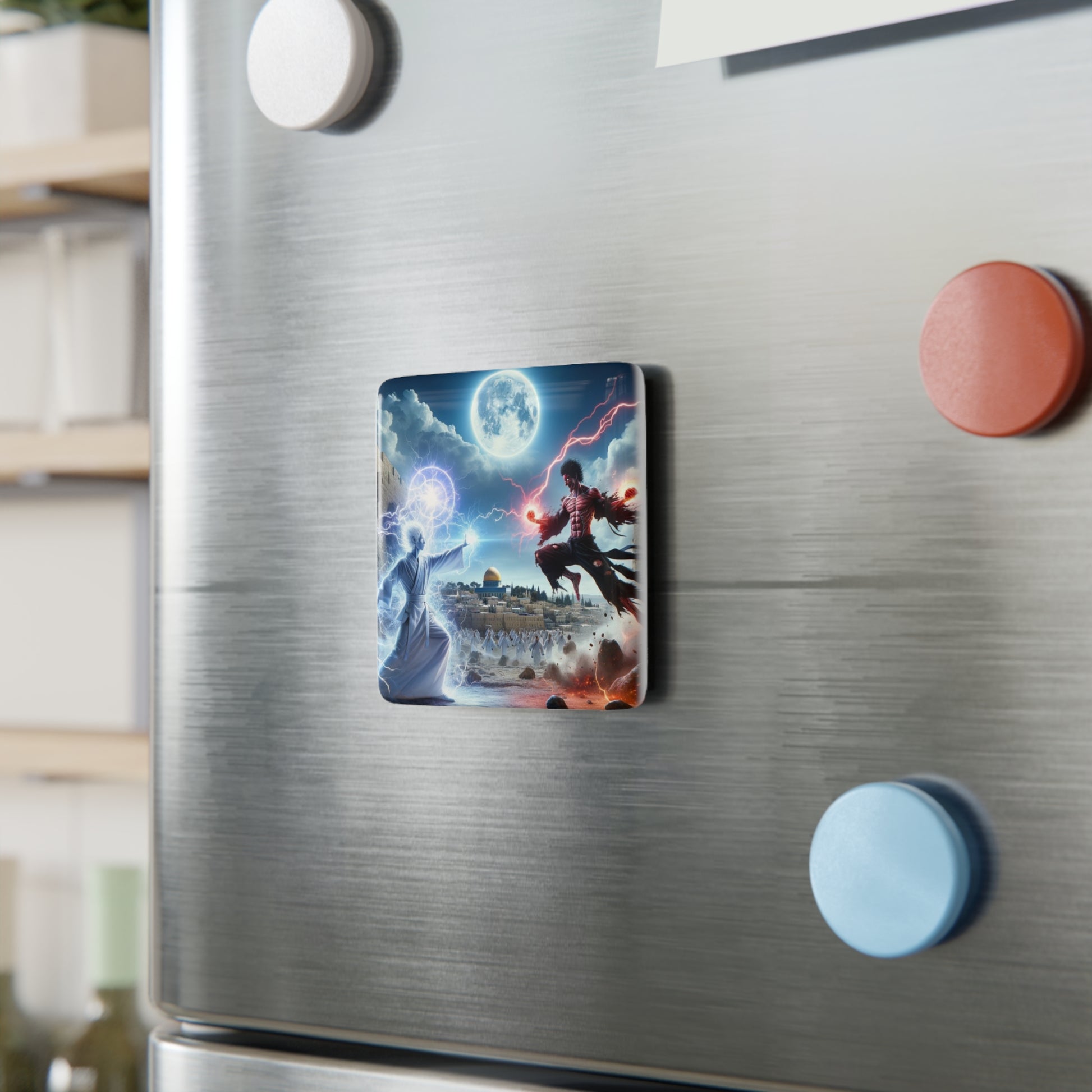 The Ultimate Battle I Magnet firmly attached to a metallic surface, showcasing its durability and strong hold.