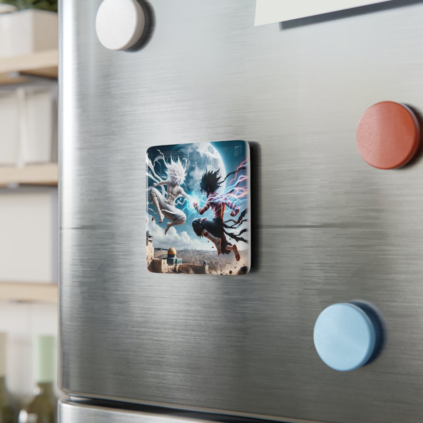 The Visions of Hope Magnet securely placed on a metallic surface, adding a touch of inspiration to any space.