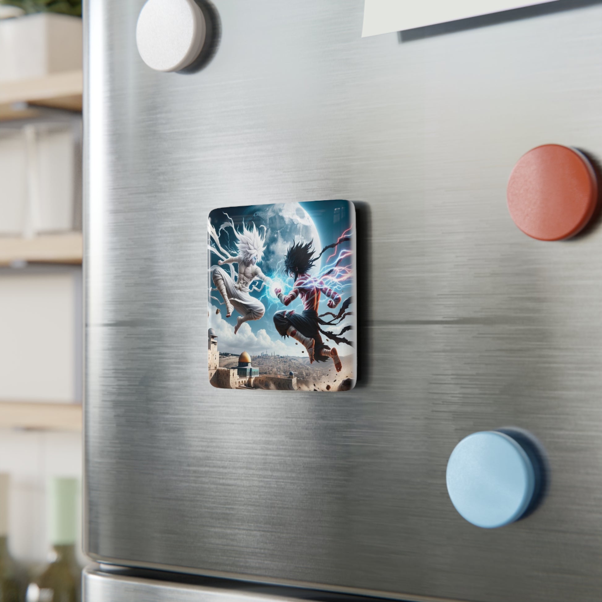 The Visions of Hope Magnet securely placed on a metallic surface, adding a touch of inspiration to any space.