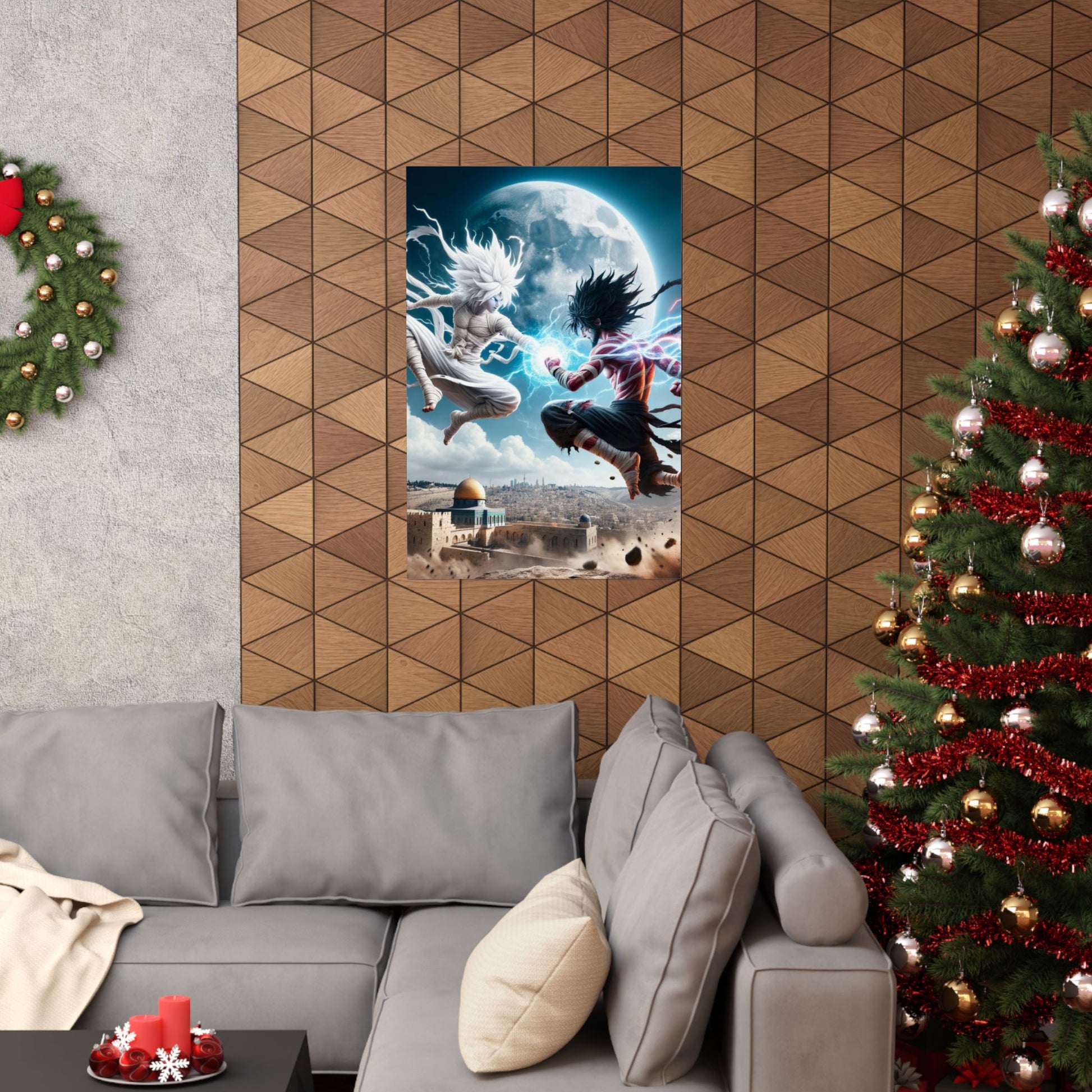 Visions of Hope Poster displayed above a couch, bringing an uplifting and inspiring presence to modern living spaces.