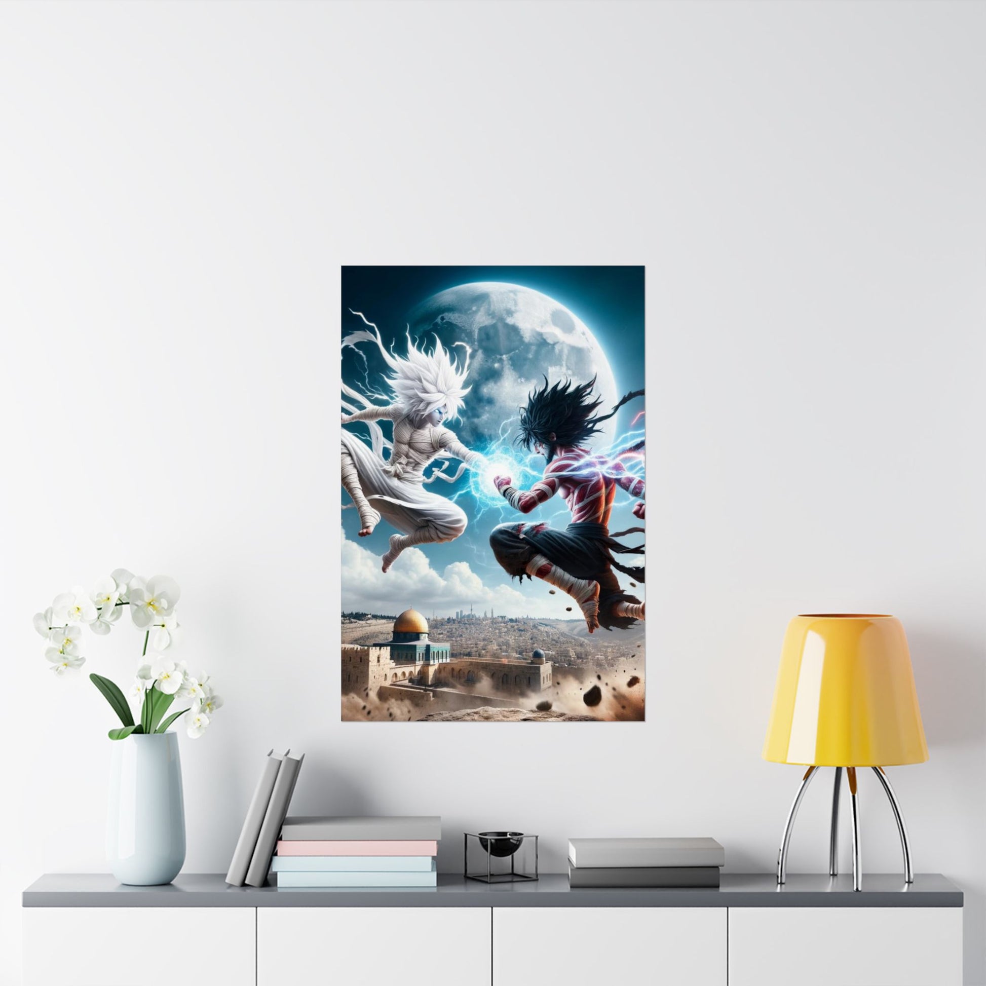 Visions of Hope Poster above a desk, inspiring focus, positivity, and creativity in a home office setting.