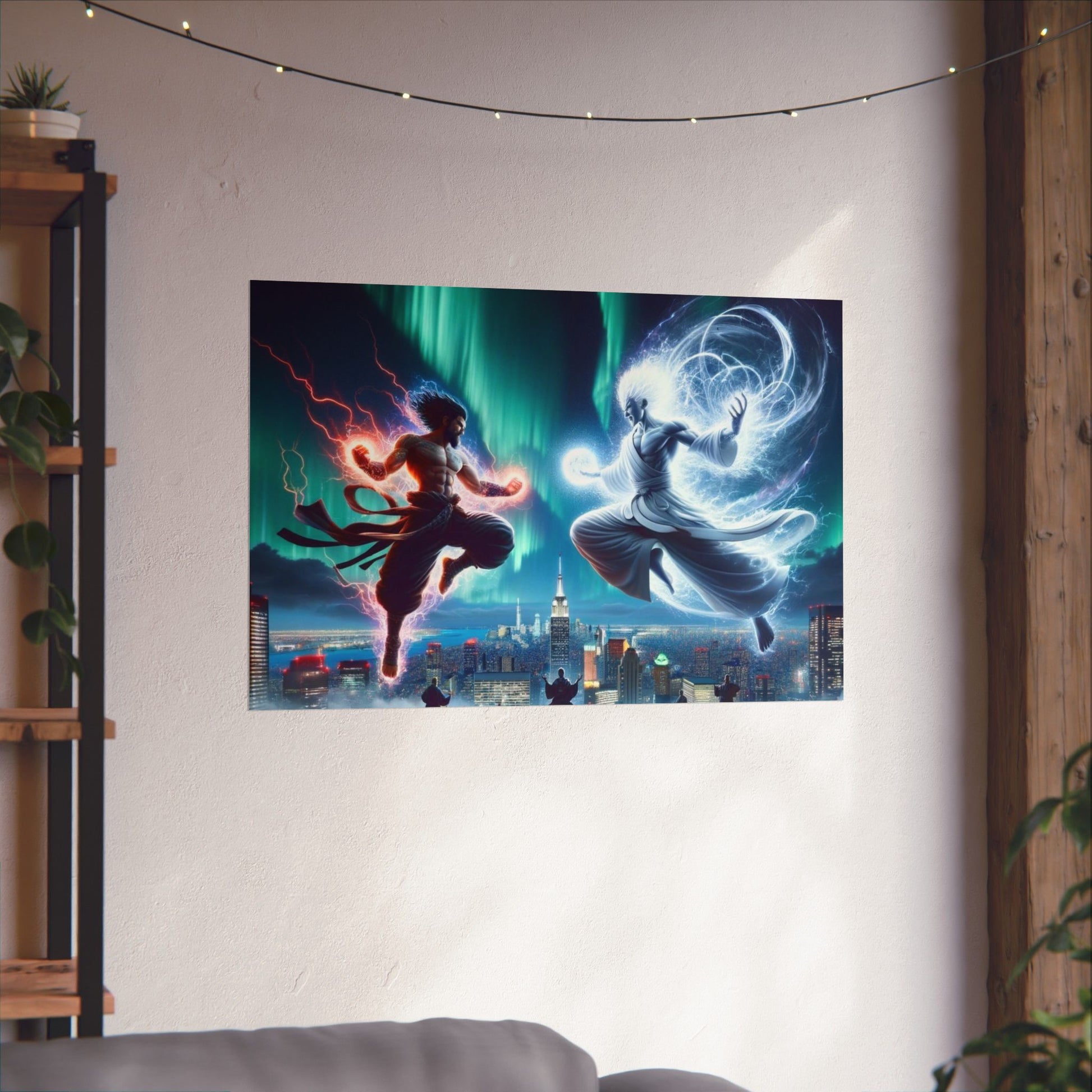 Yin Yang Spiritual Wall Art hung on a wall, symbolizing balance, harmony, and energy flow in any meditation or home space.