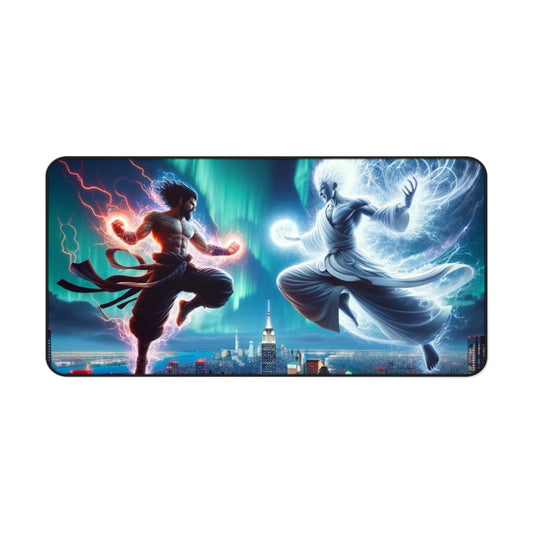 The Divine Duel Desk Mat – Elevate Your Workspace with Art & Precision