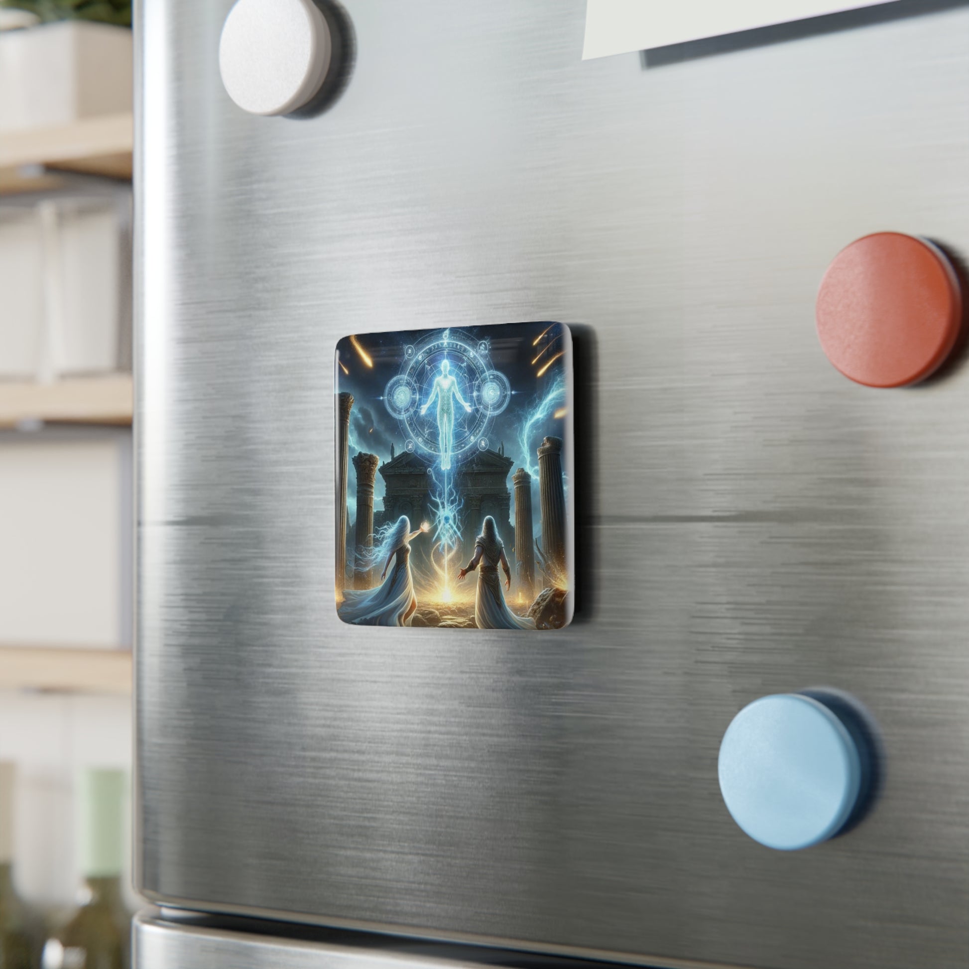 The Arrival Magnet displayed on a metallic surface, showcasing its durability and premium design.