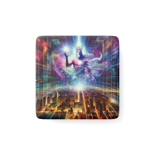 The Awakening Magnet featuring mystical fantasy artwork, a perfect decorative piece for any space.