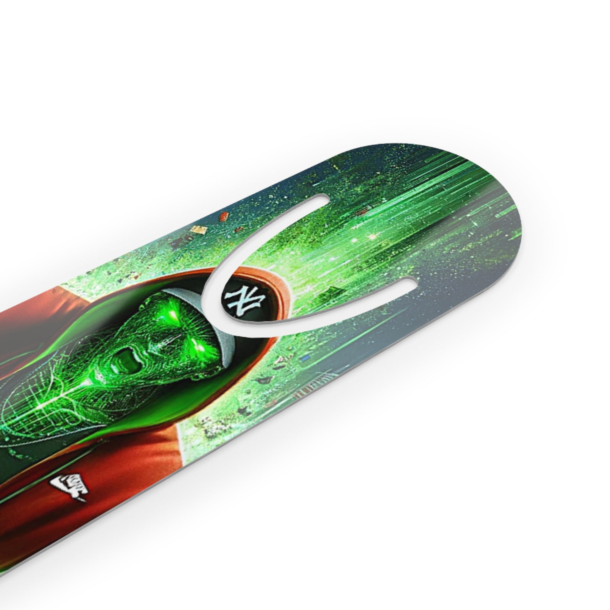 The Breakthrough Bookmark displayed at an angle, showcasing its sleek design and premium craftsmanship.