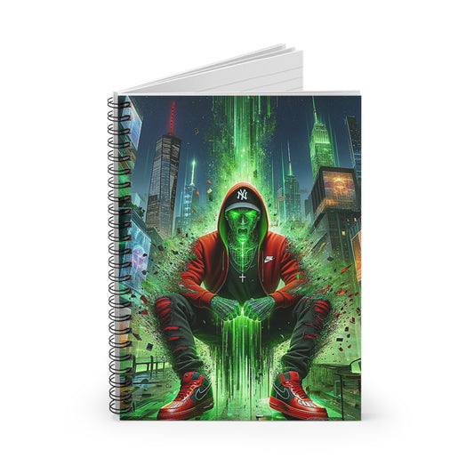 The Breakthrough Notebook opened, showcasing its lined pages, perfect for journaling, note-taking, and personal reflection.