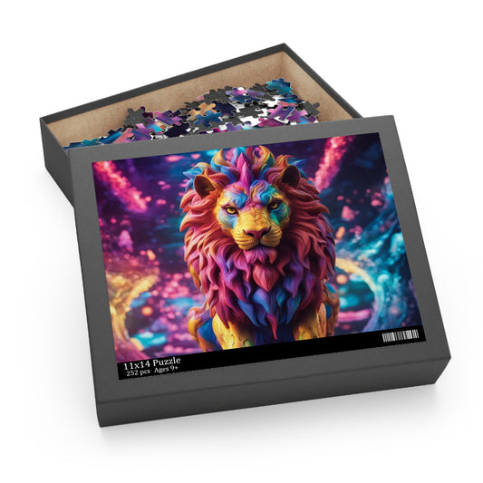 The Colorful Lion Puzzle securely packed in a high-quality box, perfect for gifting and safe shipping.