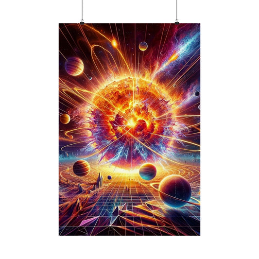 The Cosmic Energy Sun Poster – vibrant celestial wall art radiating energy, perfect for home or meditation decor.