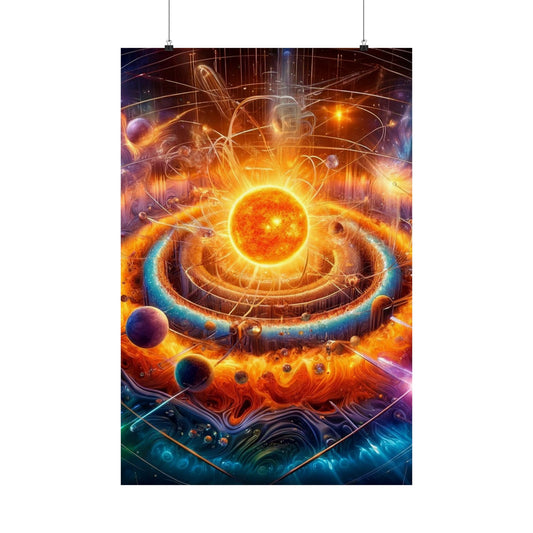 The Dimensional Sun Poster – a radiant and mesmerizing sun-themed wall art piece, perfect for home and office decor.