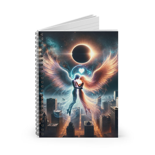 The Eternal Love Notebook open, revealing lined pages – perfect for journaling, note-taking, and daily reflections.