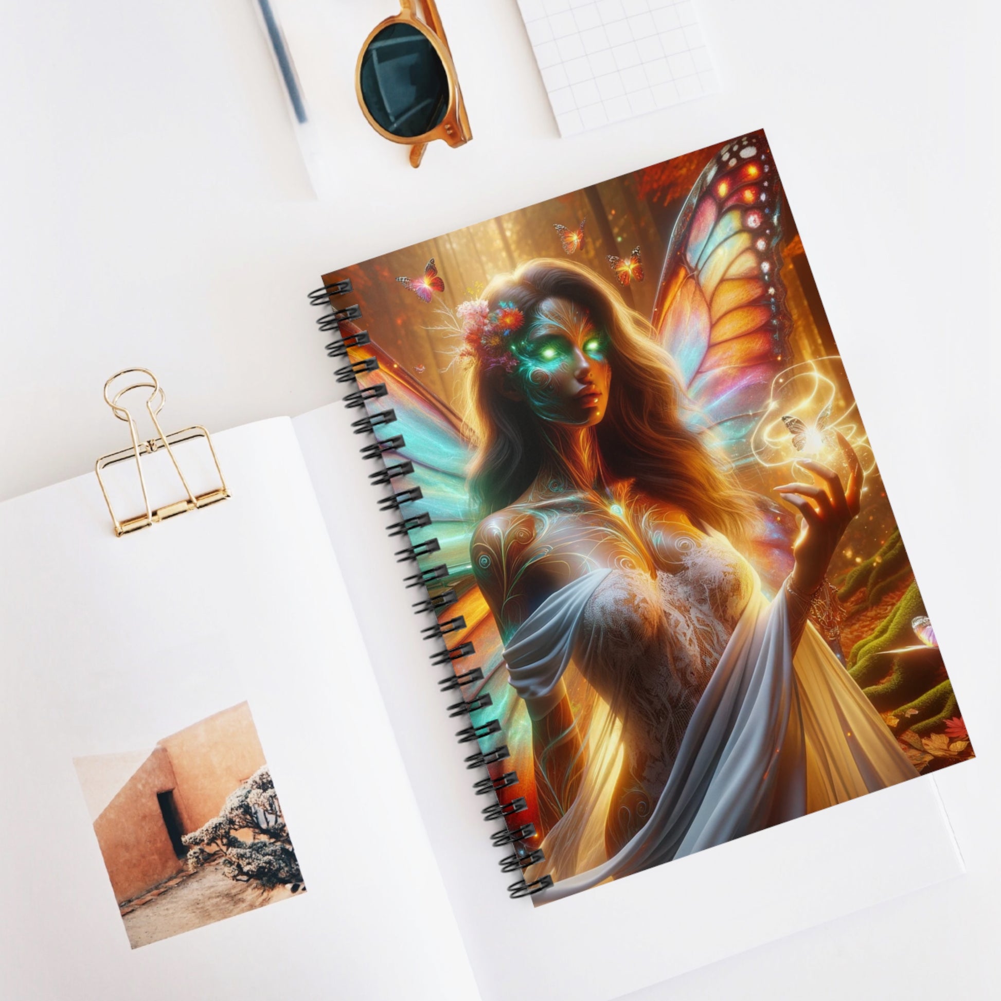 Fairy notebook elegantly styled on a desk, ideal for office decor and inspirational journaling.