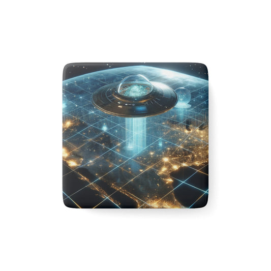 The Galactic Guest II Magnet featuring stunning space-themed artwork, perfect for collectors and sci-fi enthusiasts.