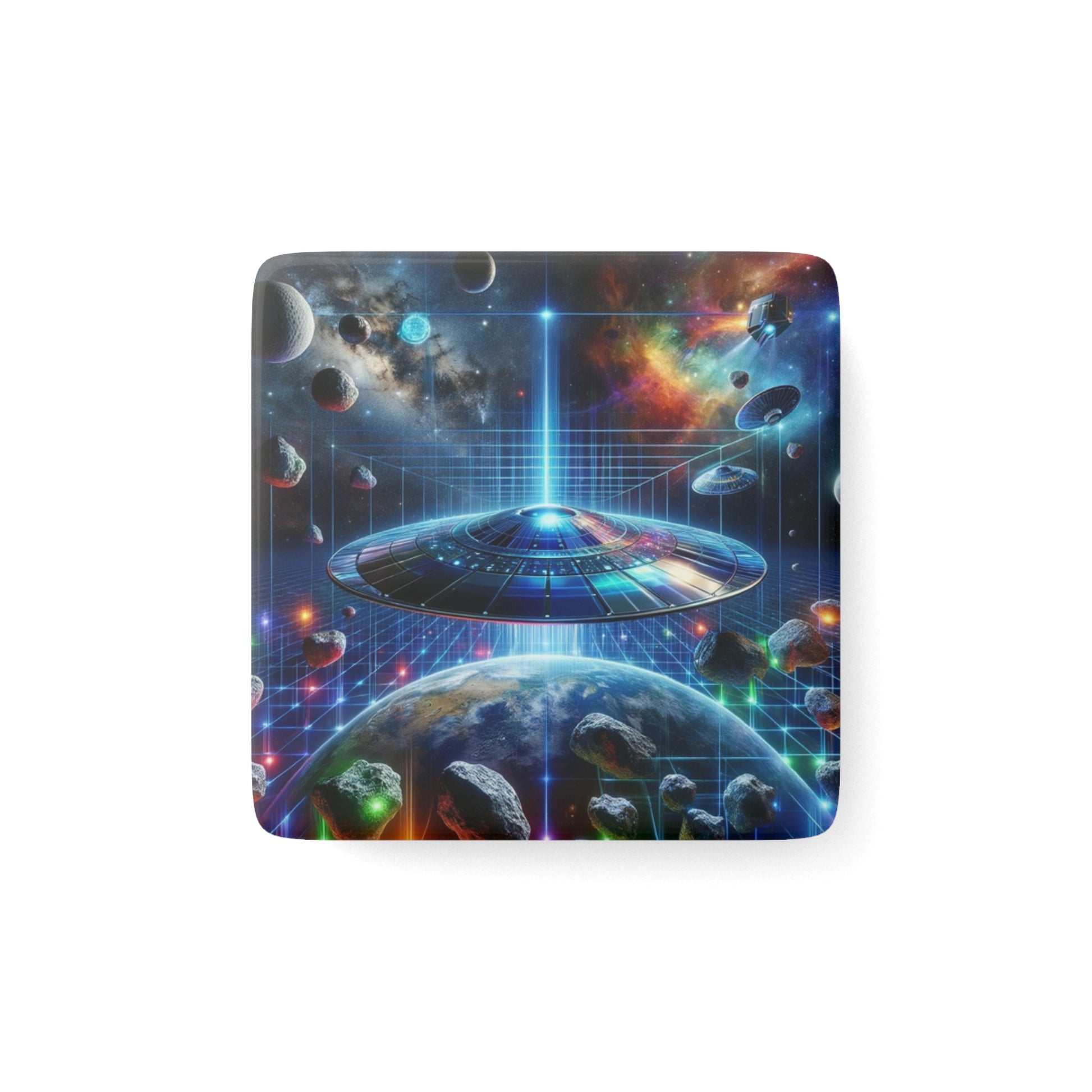 The Galactic Guest I Magnet featuring stunning cosmic artwork, perfect for sci-fi and space lovers.