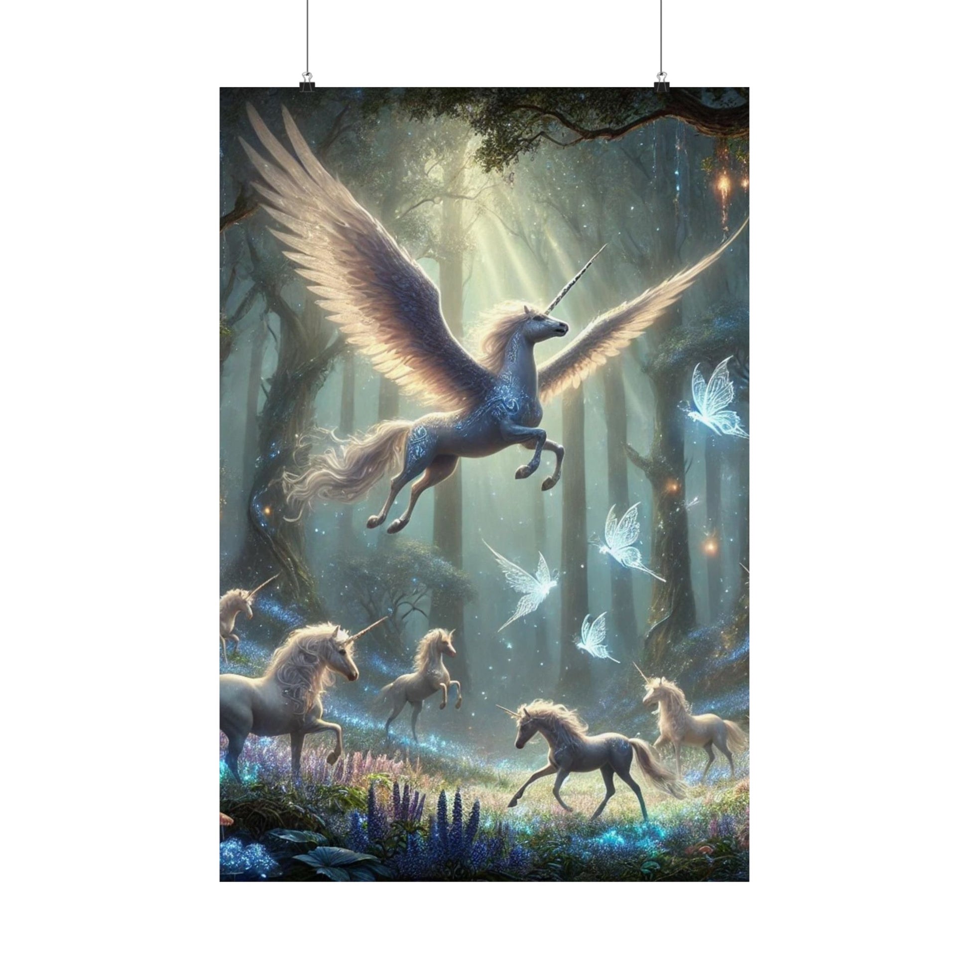 The Majestic Unicorn Poster – a stunning fantasy-inspired wall art piece, perfect for home, nursery, or office decor.