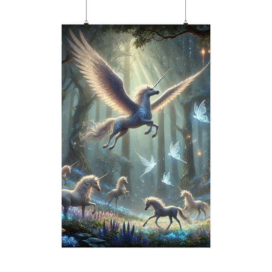 The Majestic Unicorn Poster – a stunning fantasy-inspired wall art piece, perfect for home, nursery, or office decor.