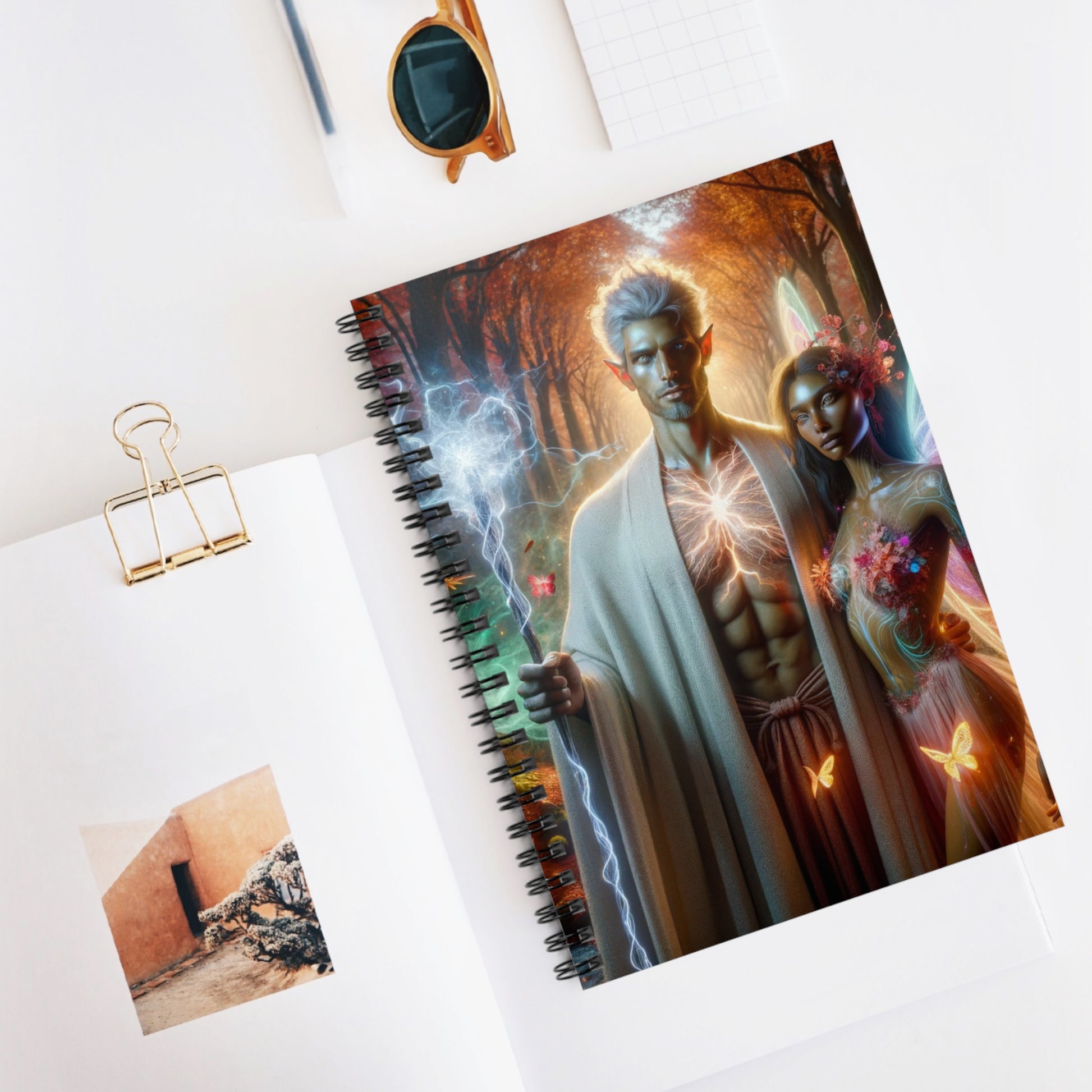 Mystic Love Dream Notebook styled on a desk with accessories, creating a perfect setting for writing, reflection, and inspiration.