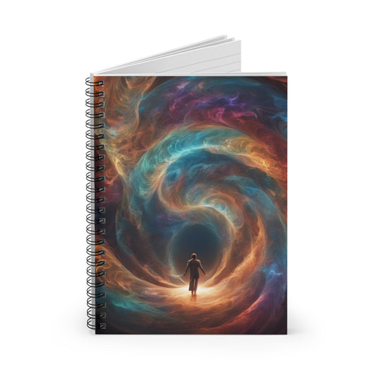 The Portal of Hope Notebook opened to reveal a premium writing journal, perfect for daily reflections and creative notes.
