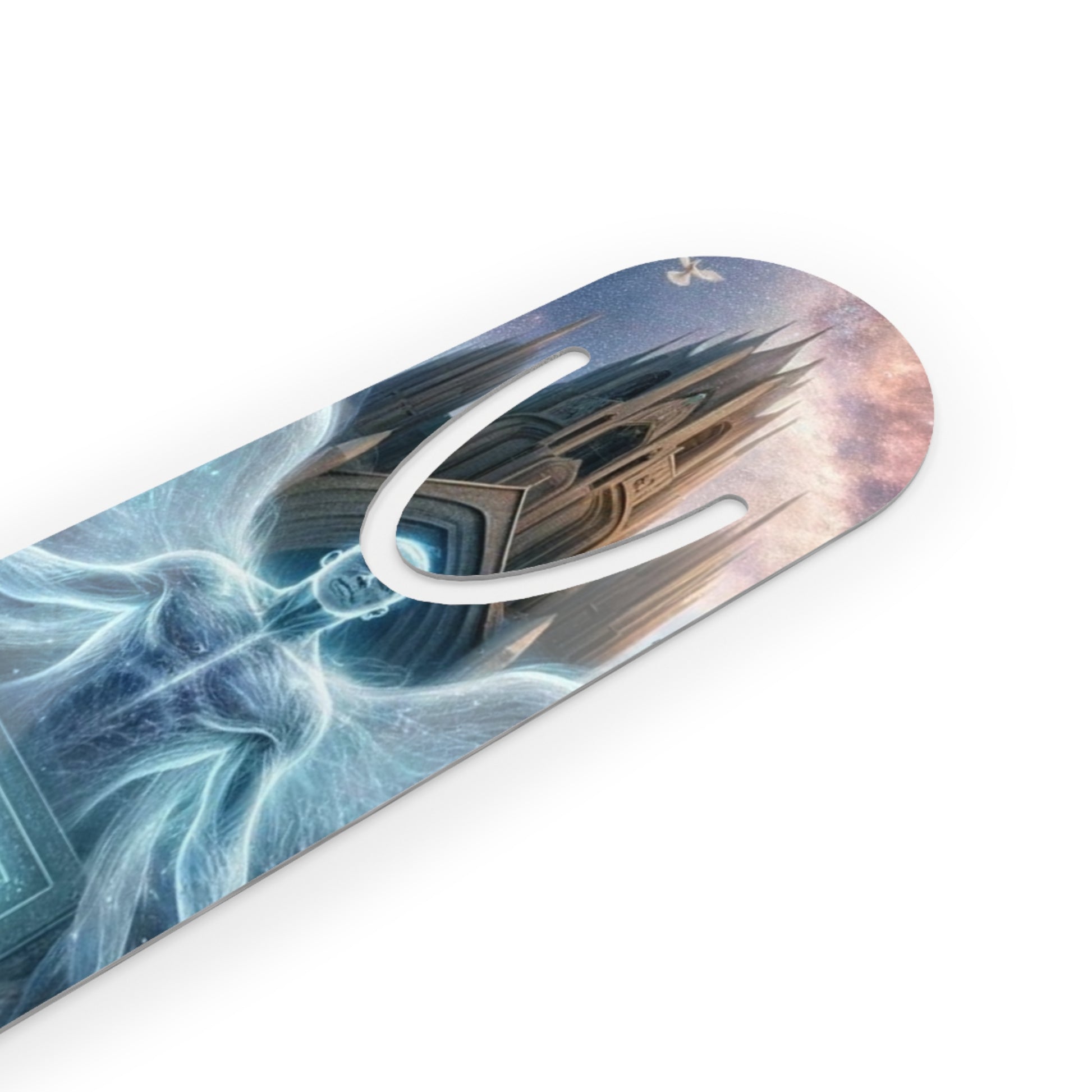 The Rebirth Bookmark displayed at an angle, showcasing its premium design and fine artwork.