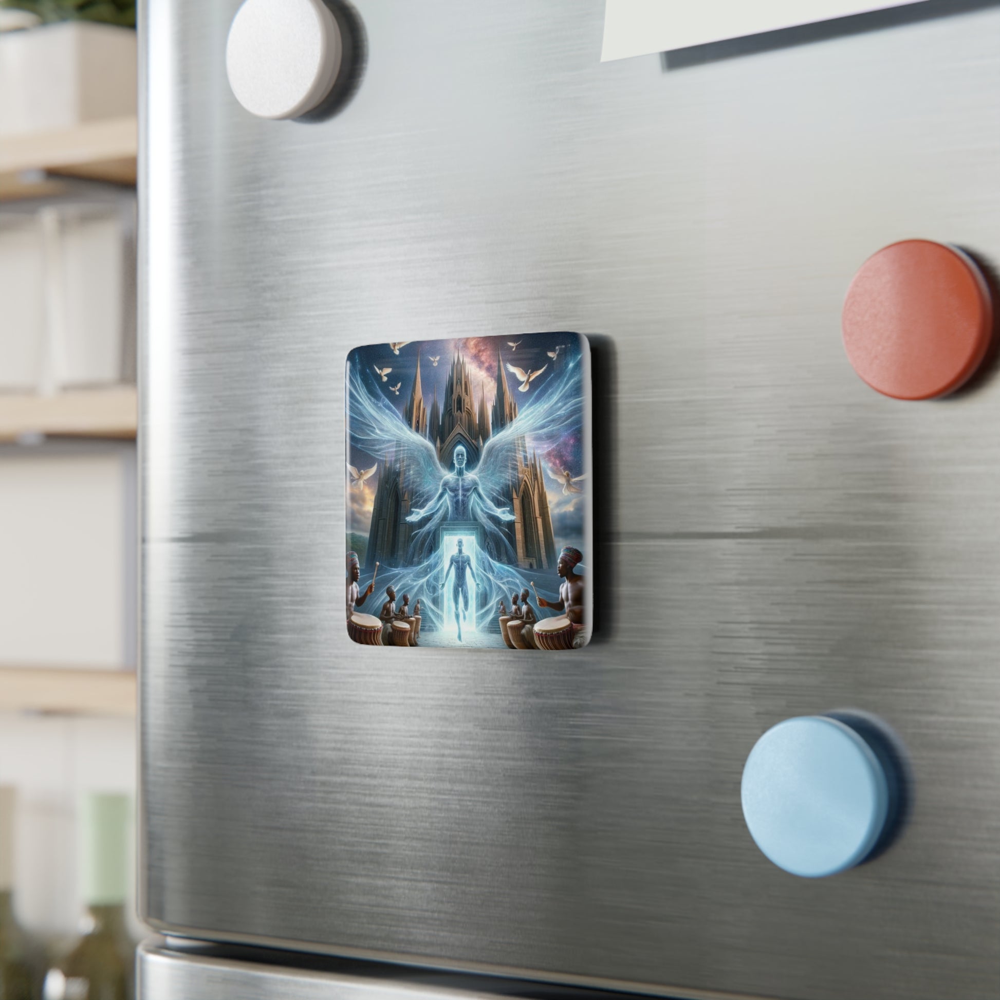 The Rebirth Magnet displayed on a metallic surface, showcasing its durability and high-quality design.