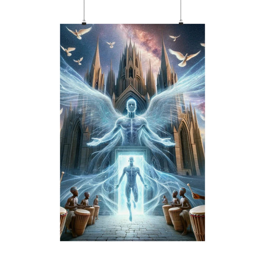 The Rebirth Poster – a stunning spiritual wall art piece symbolizing transformation and new beginnings.