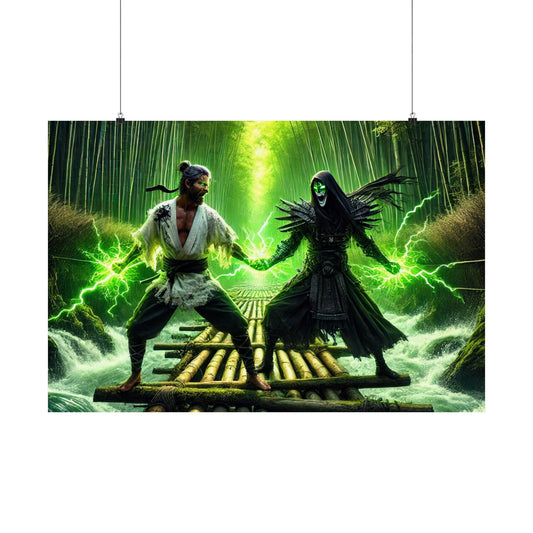 Samurai Showdown Poster – a bold Japanese warrior art piece, perfect for home, office, or dojo decor.