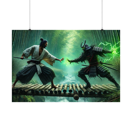 Samurai’s Rage Poster – a powerful warrior-themed wall art piece, perfect for bold home or office decor.