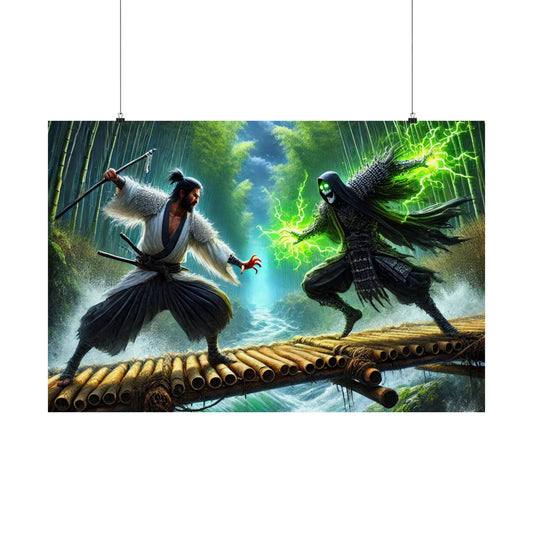 Samurai's Redemption Poster – a stunning Japanese warrior-themed wall art piece, perfect for home or office decor.