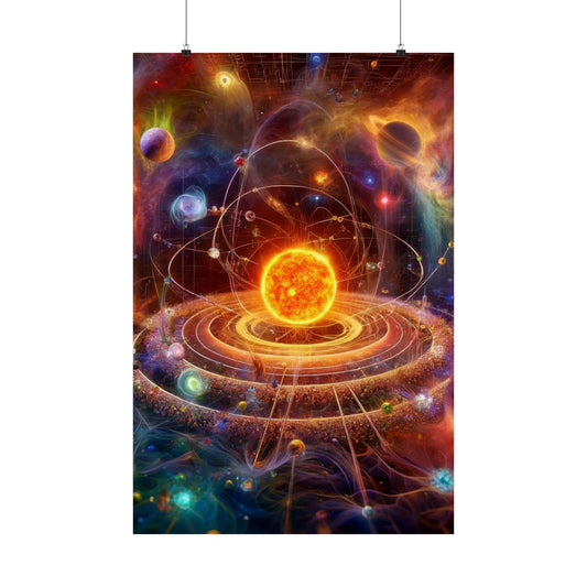The Solar System Poster – a stunning educational space wall art piece featuring planets in vibrant detail.