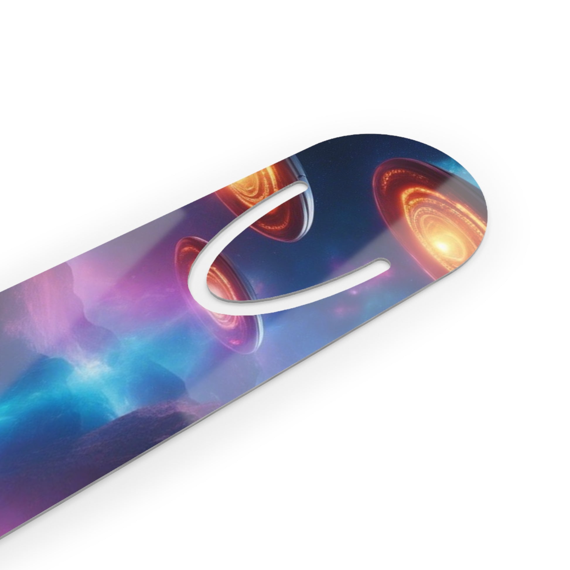 The Chronicles Bookmark displayed at an angle, showcasing its stunning fantasy artwork and premium finish.