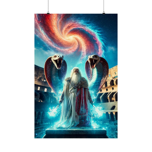 The Healer Poster – a powerful spiritual wall art piece symbolizing energy healing, wisdom, and inner peace.