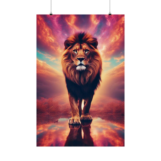 The Lone Lion Majesty Poster – a powerful lion-themed wall art piece, perfect for home or office decor.
