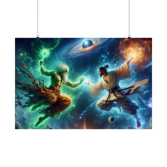 The Ultimate Battle II Poster – a dramatic and powerful fantasy battle scene, perfect for bold wall art decor.